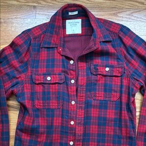 Abercrombie & Fitch Navy and Red Checkered Shirt